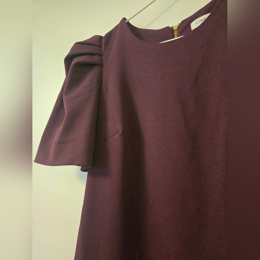 EUC Calvin Klein Dark‎ Purple Short Sleeve Dress - Picture 2 of 6